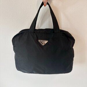 Preloved Prada Nylon Handbag Black with COA